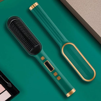 Hair Straightener Comb 2-in-1 Straightening Brush for Smooth