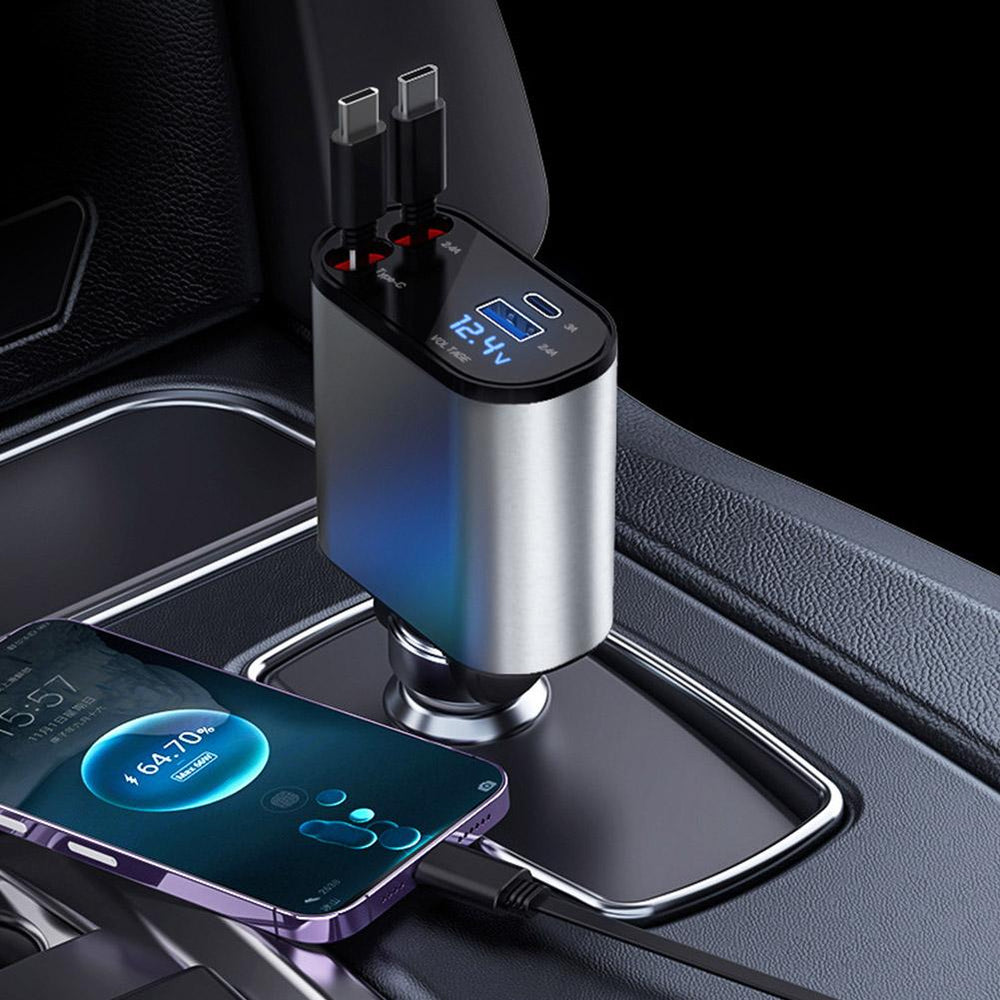 4-in-1 Retractable Charging Cable – Fast Multi-Device USB Charger for iPhone, Android, Type-C & Micro USB